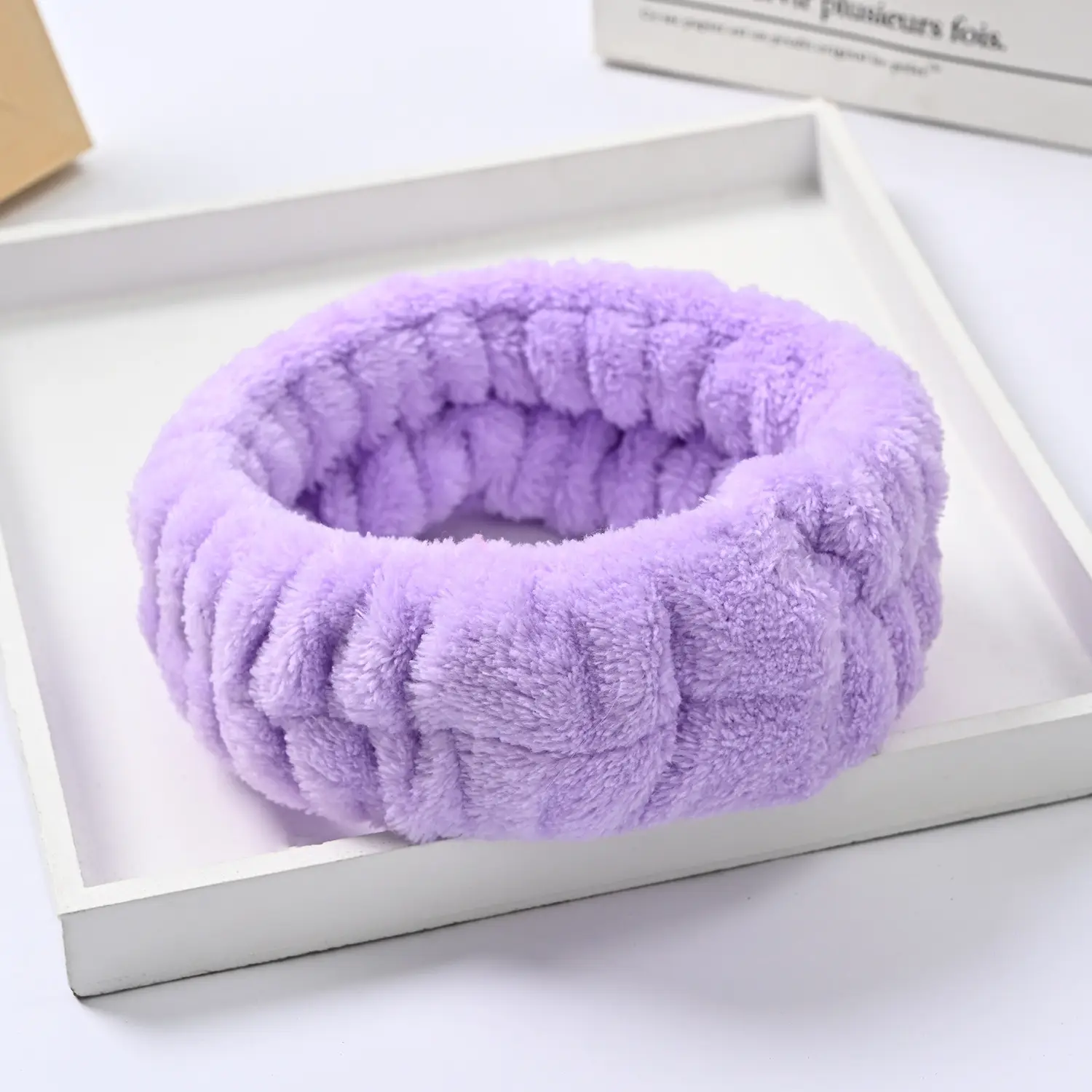Pink Flannel Hair Bands for Face Washing & Wrist Use