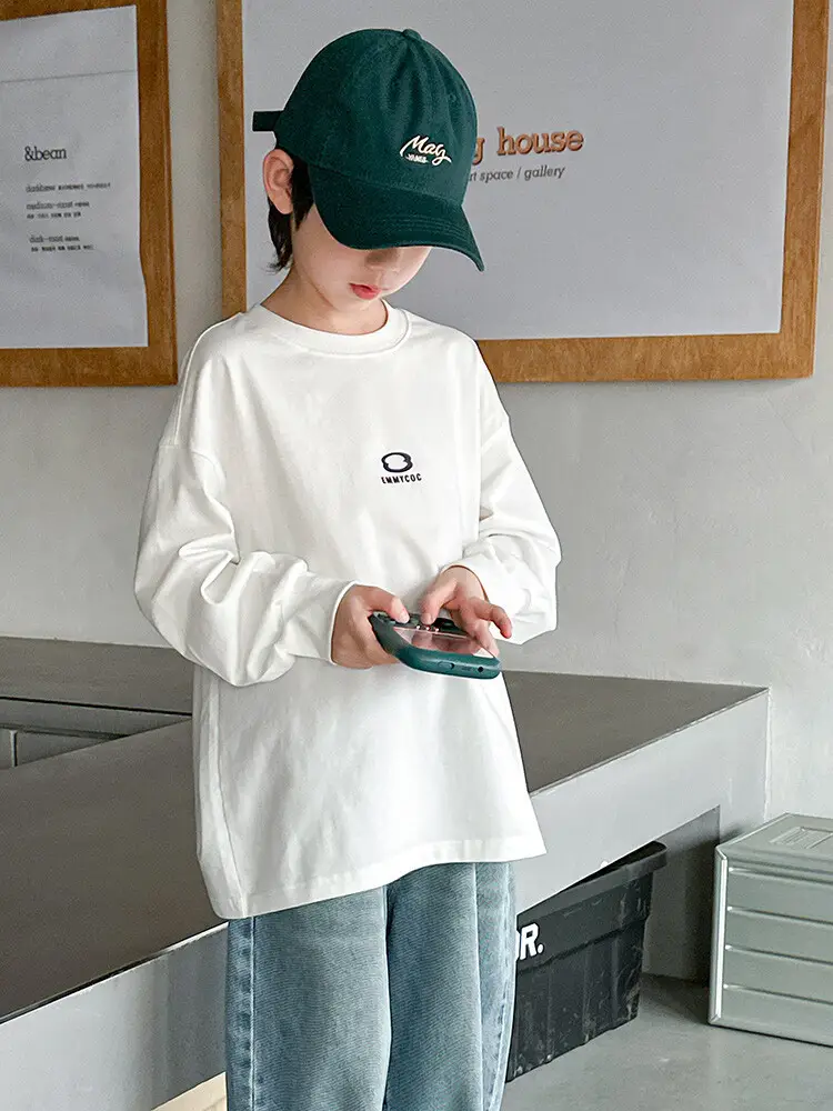 Boys White Long Sleeve T-Shirt Spring Autumn 2024 - Image 4