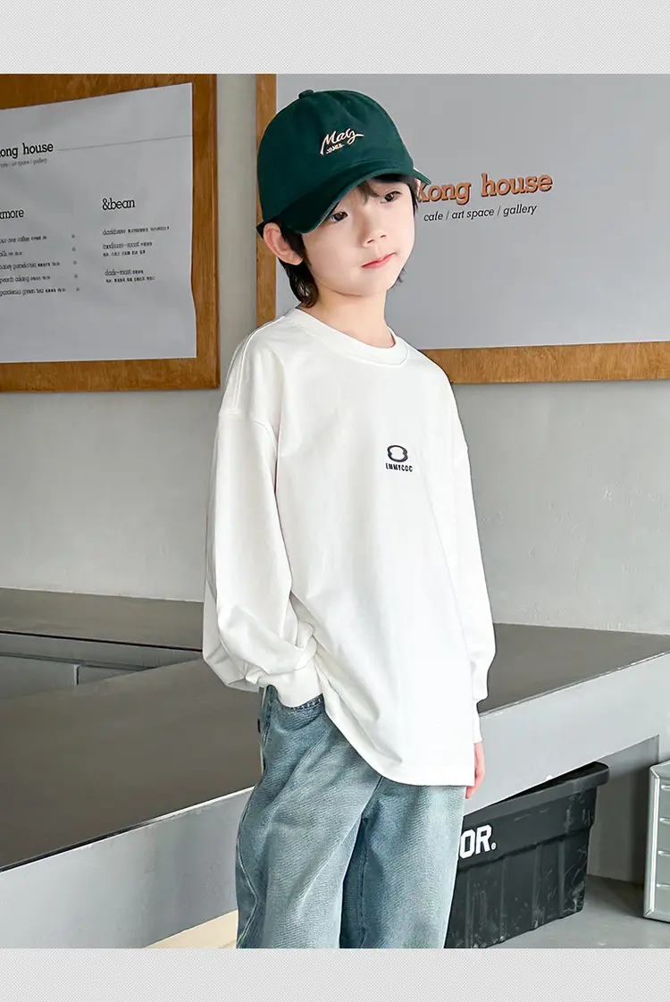 Boys White Long Sleeve T-Shirt Spring Autumn 2024 — feature 14