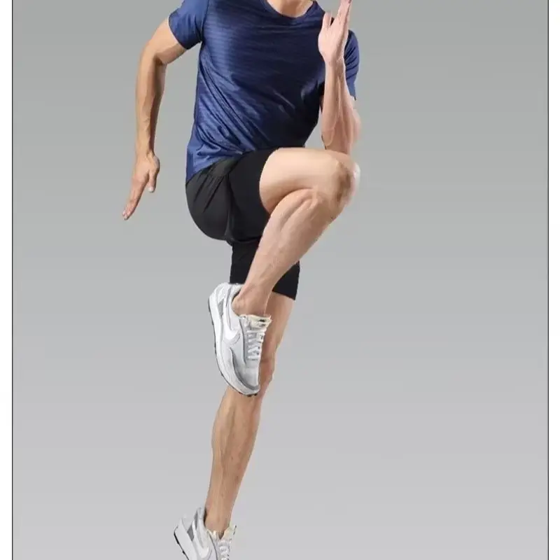 Men's American Style Fake Knee Support Running Shorts — feature 12