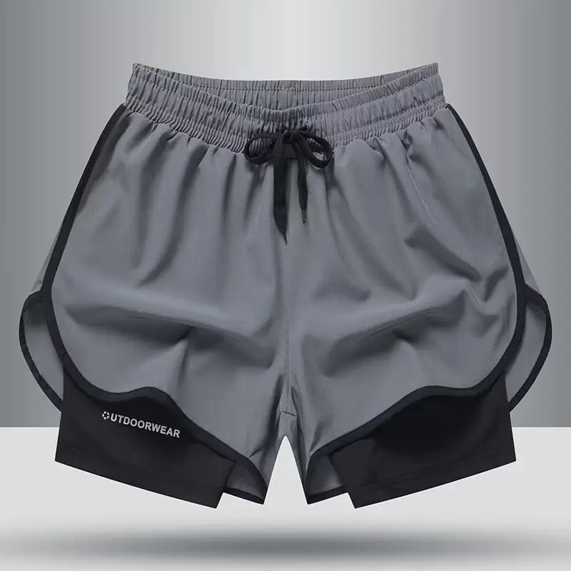 Men's American Style Fake Knee Support Running Shorts — feature 7