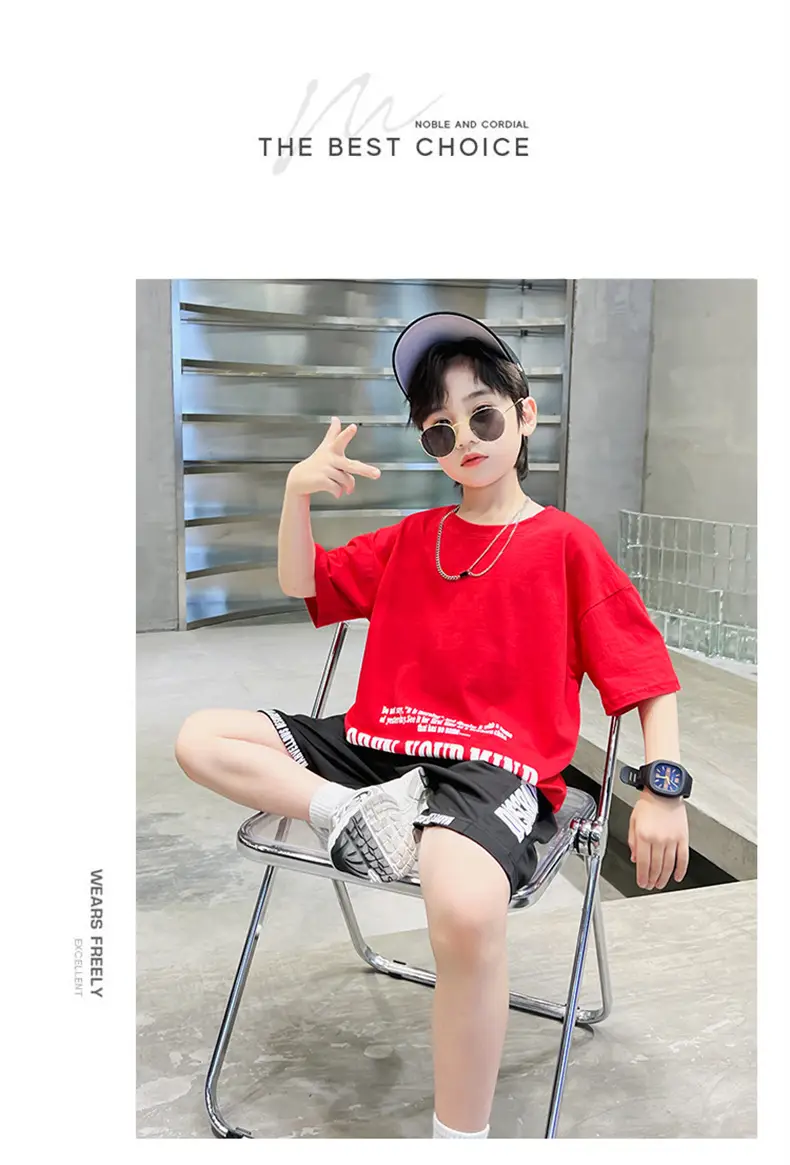 JX Boys Cotton Shorts Suit Summer Wear — feature 12