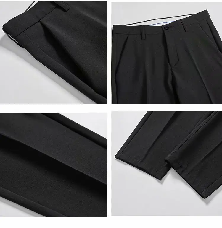 Men's Grey Slim Fit Skinny Straight Pants — feature 4