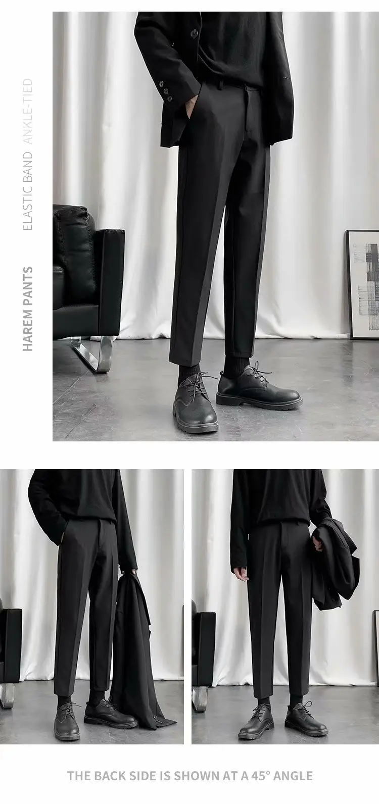 Men's Grey Slim Fit Skinny Straight Pants — feature 6