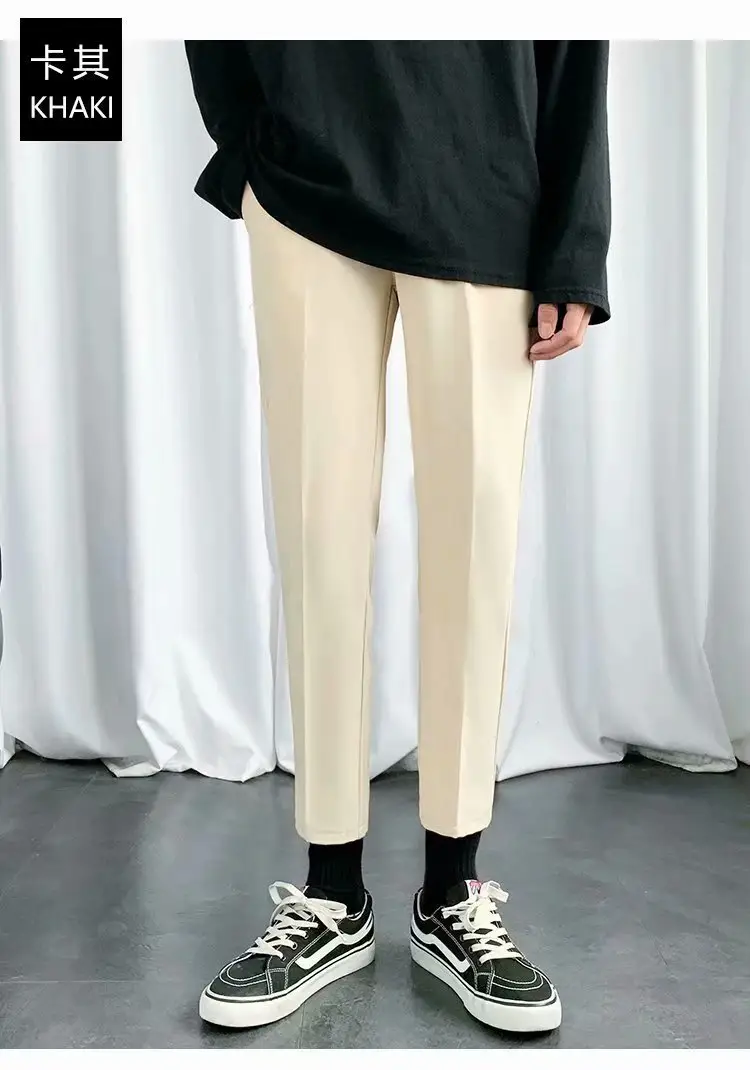 Men's Grey Slim Fit Skinny Straight Pants — feature 9