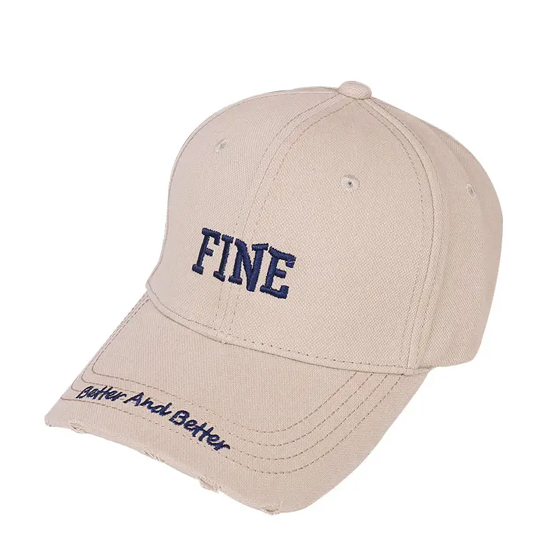 Women Fine Brand Beige Baseball Cap with "New And Better" Text - Image 9