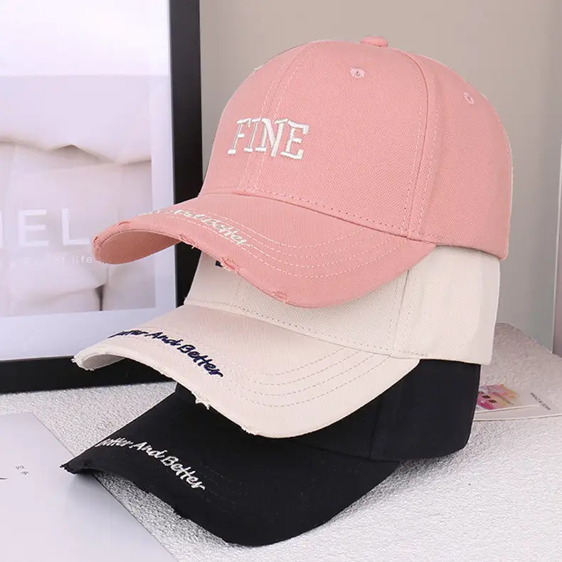 Women Fine Brand Beige Baseball Cap with "New And Better" Text — feature 16