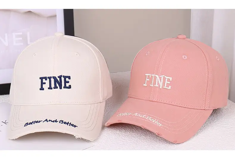 Women Fine Brand Beige Baseball Cap with "New And Better" Text — feature 19
