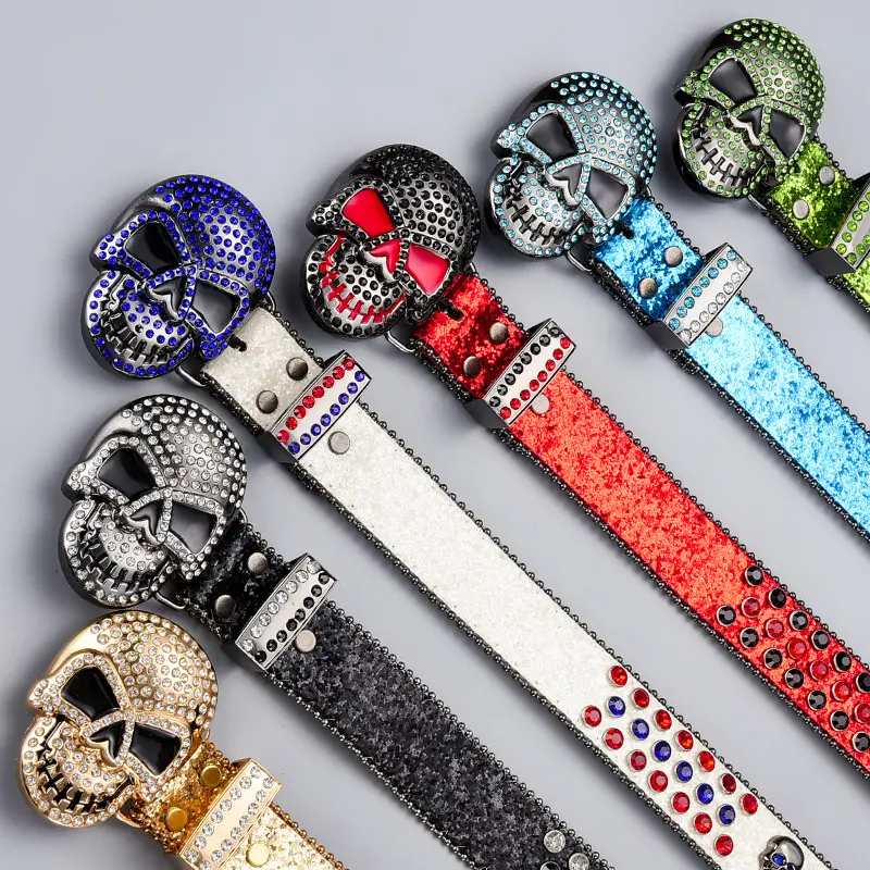2024 New Belt Big Skull Belt with Diamond Buckle - Image 29