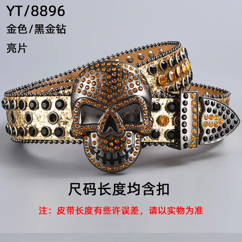 2024 New Belt Big Skull Belt with Diamond Buckle — feature 18