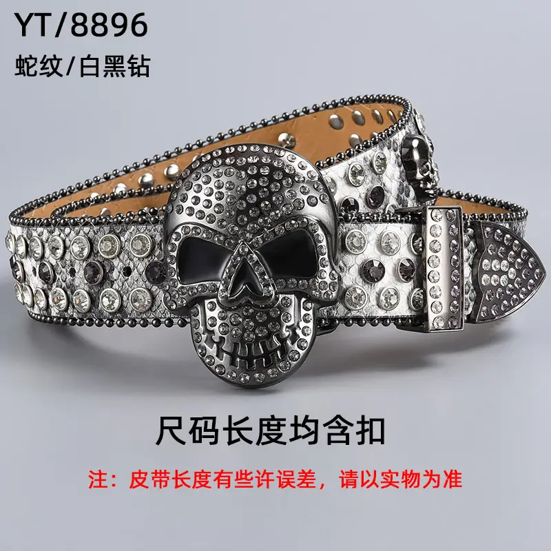 2024 New Belt Big Skull Belt with Diamond Buckle - Image 26