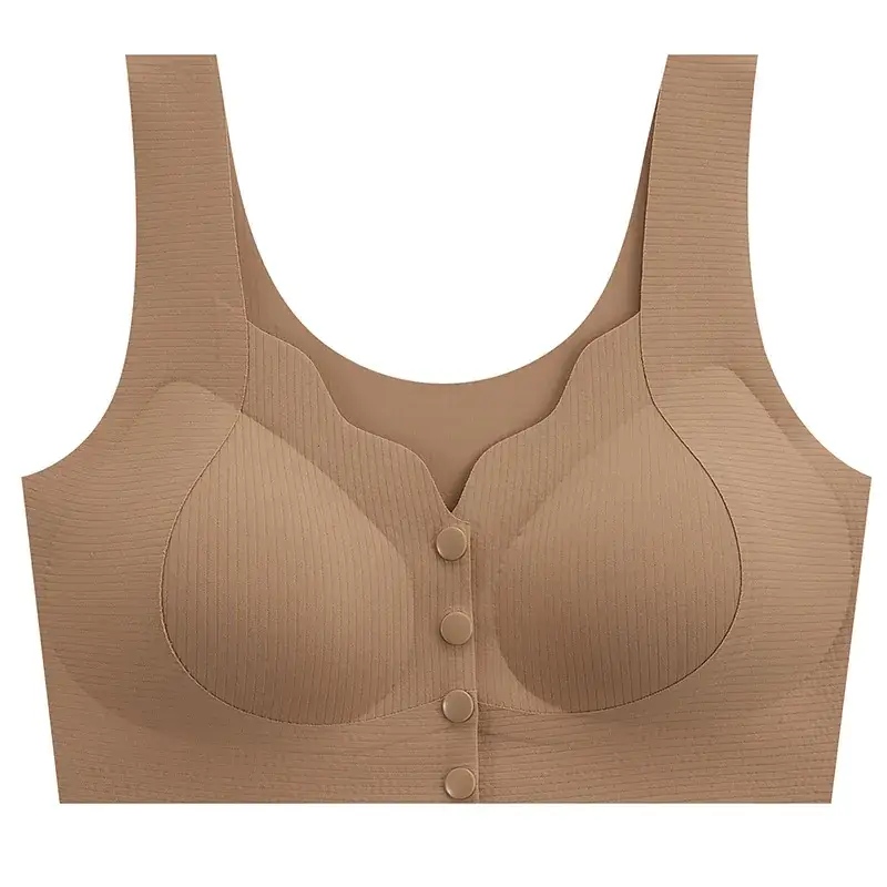 Middle-aged Elderly Women Front Buckle Wireless Bra Vest Bra - Image 3