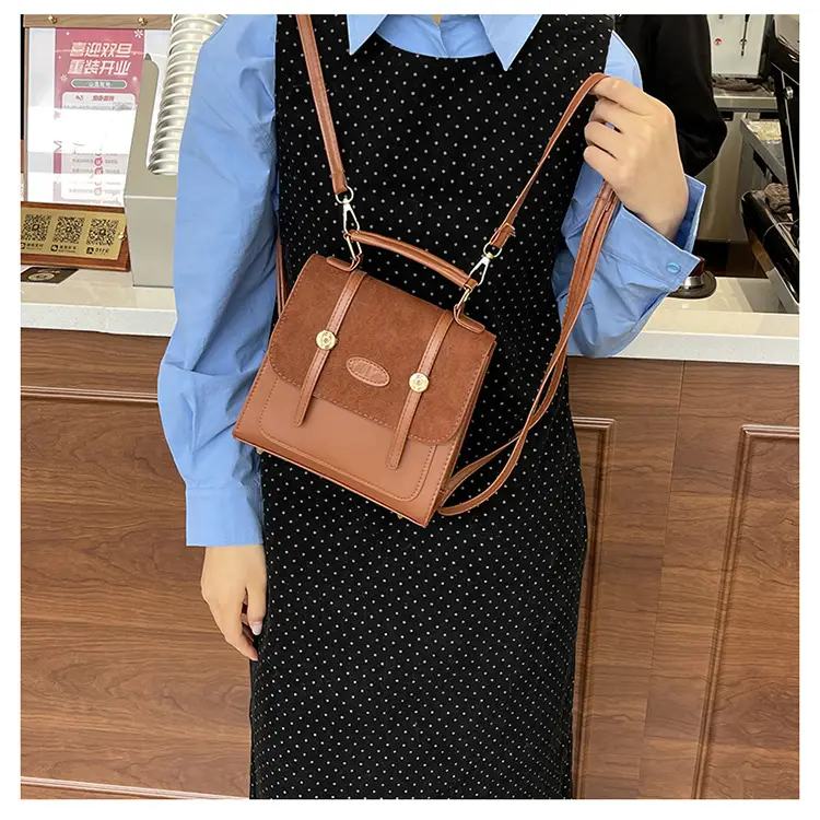 Women Retro Frosted Patchwork Shoulder Bag 2024 — feature 10