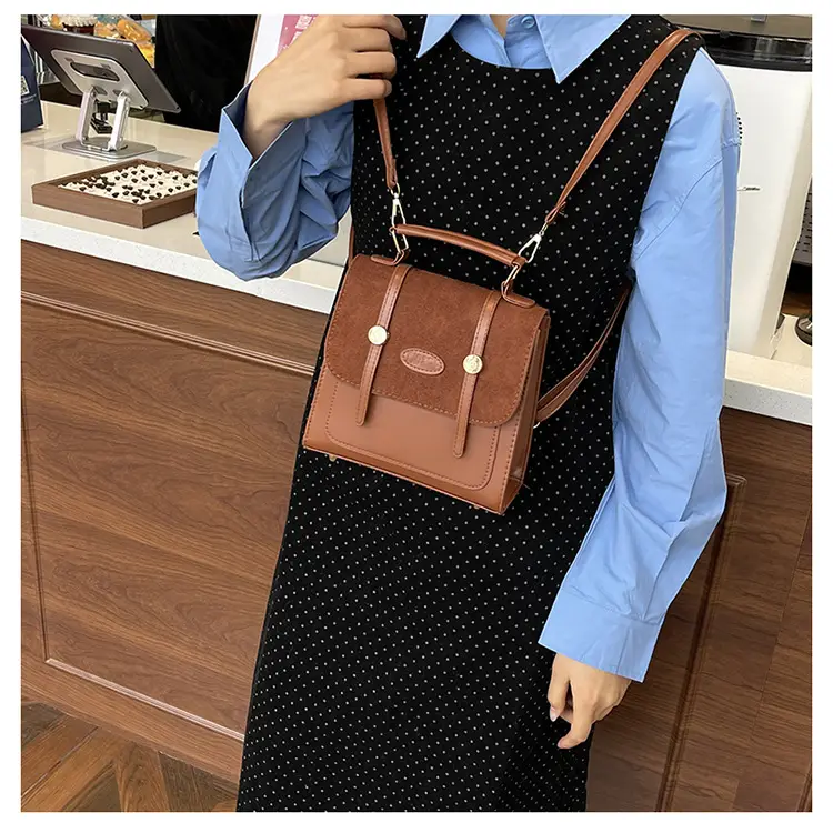 Women Retro Frosted Patchwork Shoulder Bag 2024 — feature 11