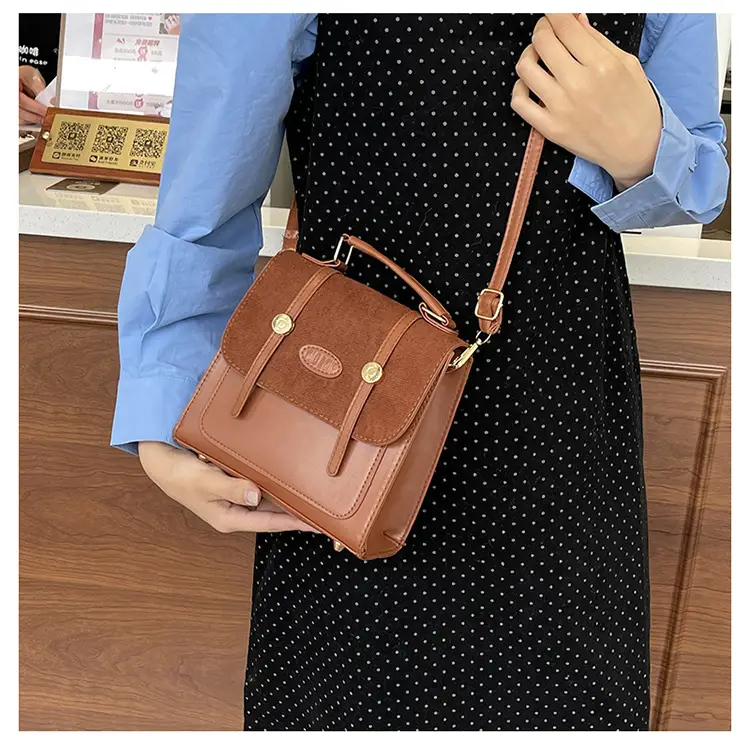 Women Retro Frosted Patchwork Shoulder Bag 2024 — feature 12