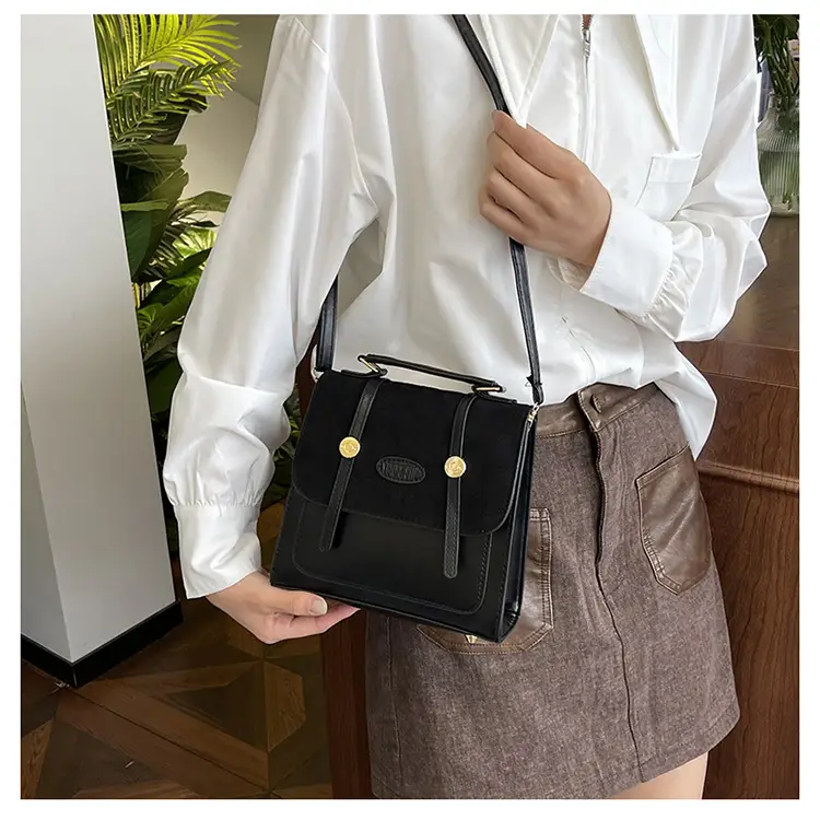 Women Retro Frosted Patchwork Shoulder Bag 2024 — feature 16