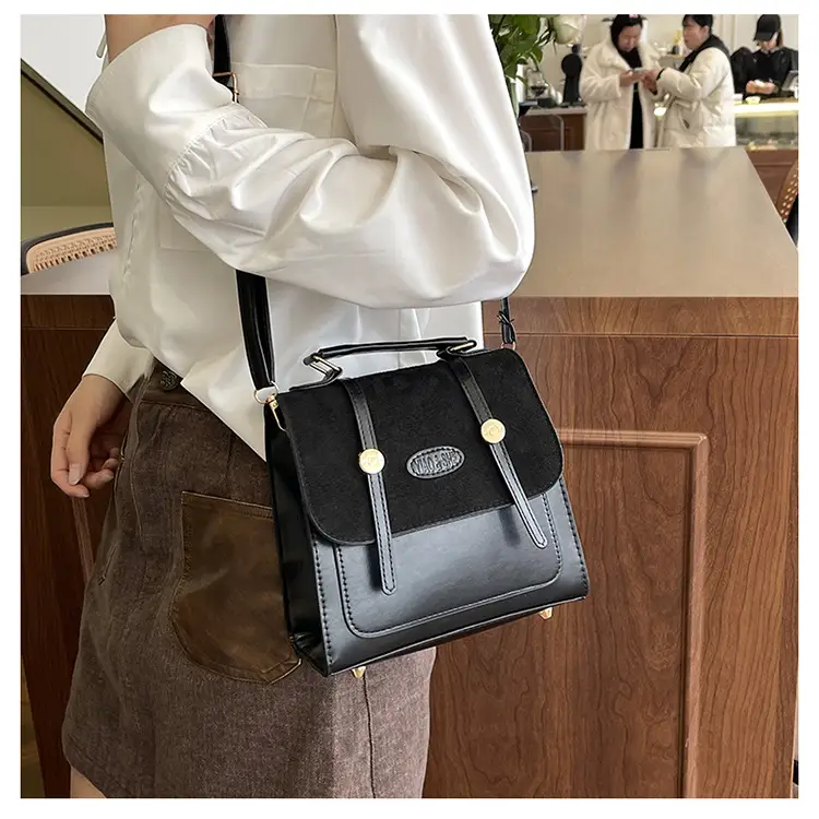 Women Retro Frosted Patchwork Shoulder Bag 2024 — feature 17