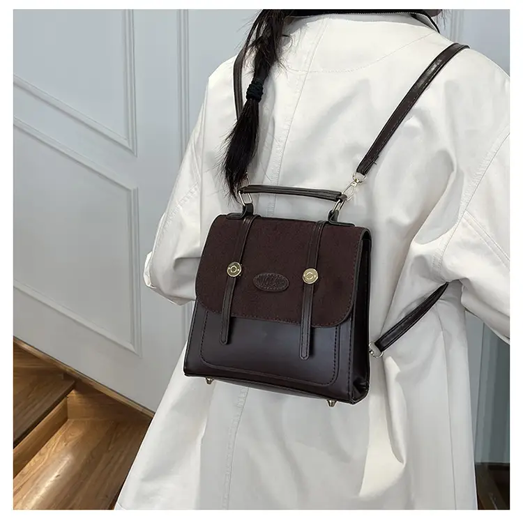 Women Retro Frosted Patchwork Shoulder Bag 2024 — feature 18