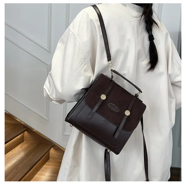 Women Retro Frosted Patchwork Shoulder Bag 2024 — feature 19