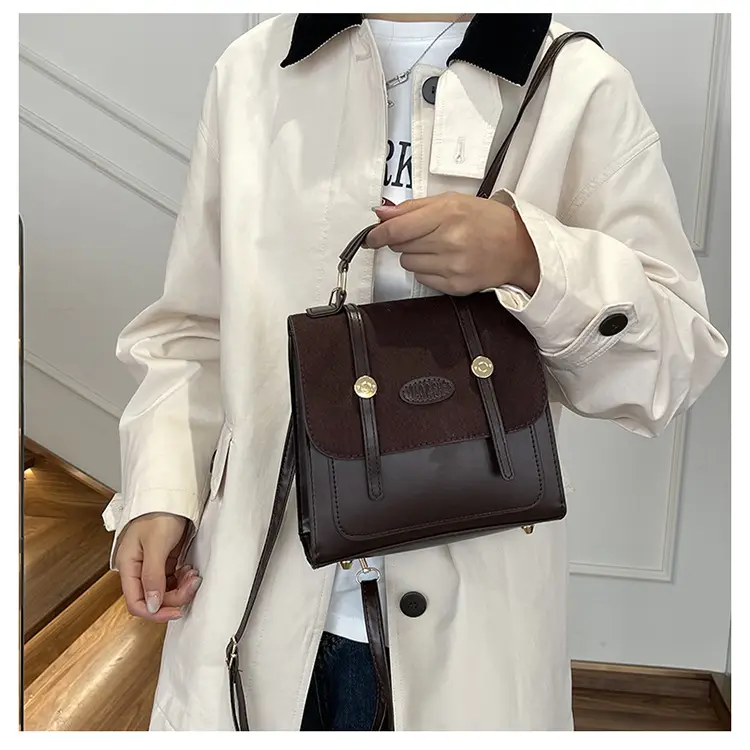 Women Retro Frosted Patchwork Shoulder Bag 2024 — feature 20