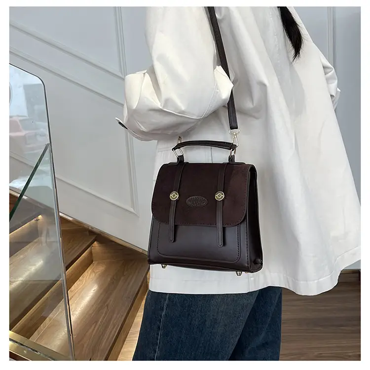 Women Retro Frosted Patchwork Shoulder Bag 2024 — feature 21