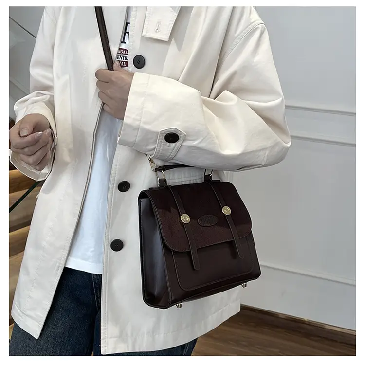 Women Retro Frosted Patchwork Shoulder Bag 2024 — feature 22
