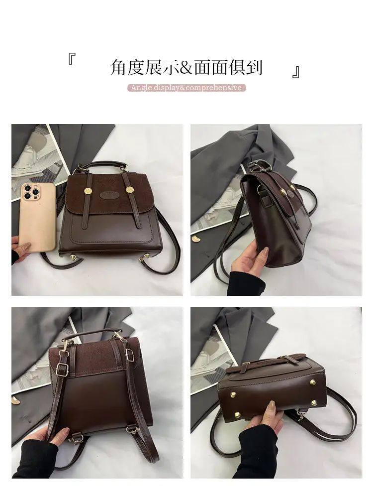 Women Retro Frosted Patchwork Shoulder Bag 2024 — feature 7