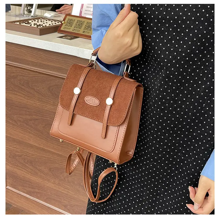 Women Retro Frosted Patchwork Shoulder Bag 2024 — feature 8
