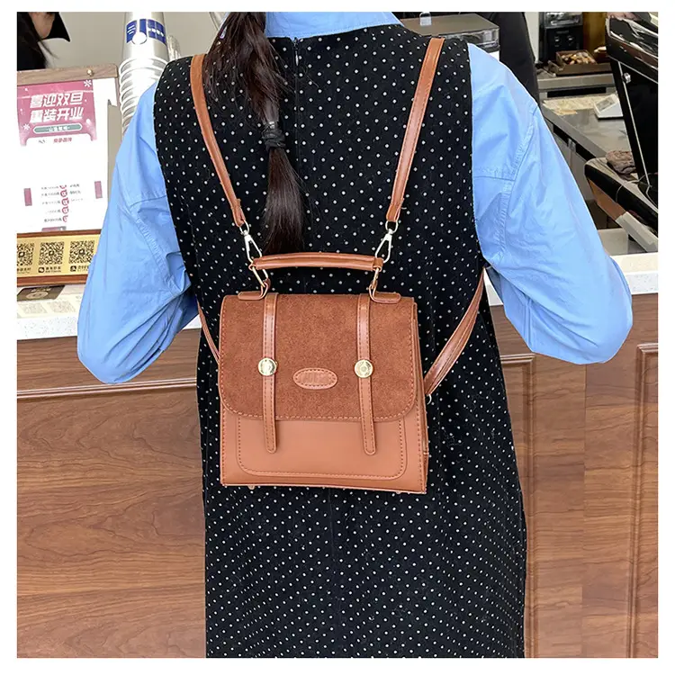Women Retro Frosted Patchwork Shoulder Bag 2024 — feature 9