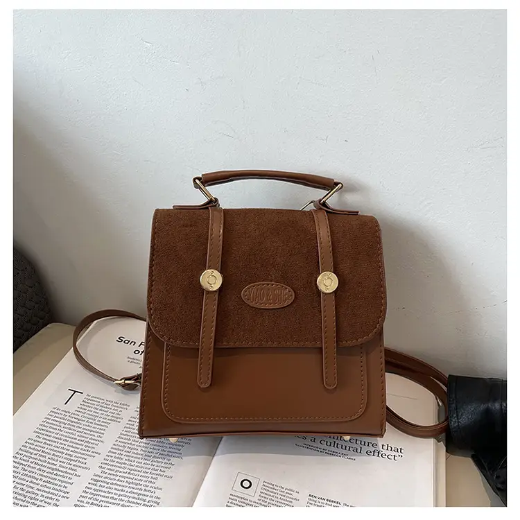 Women Retro Frosted Patchwork Shoulder Bag 2024 - Image 2