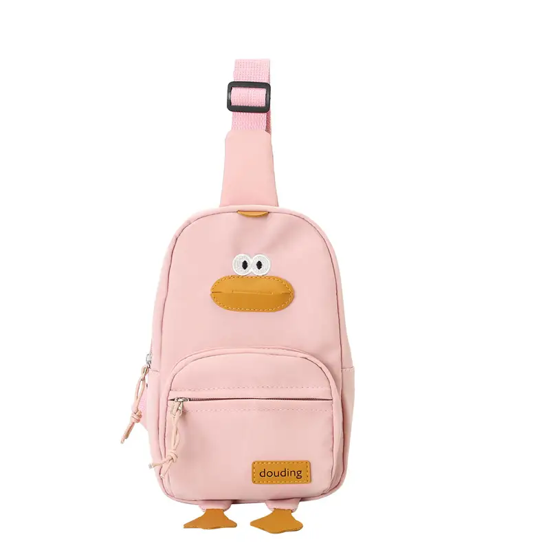 Pink Cartoon Duck Kids Crossbody Bag