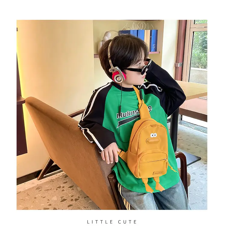 Pink Cartoon Duck Kids Crossbody Bag — feature 1