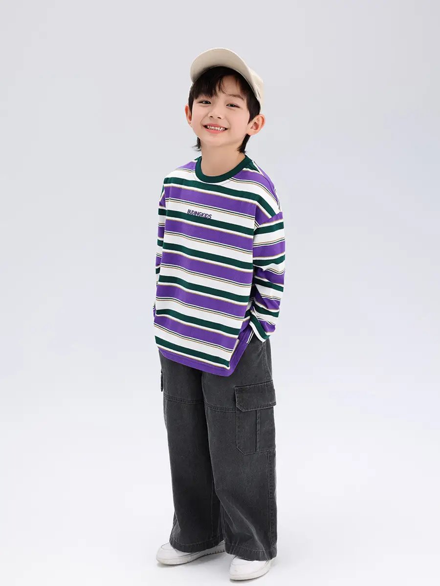 Boys Striped Long Sleeve T-Shirt T-Shirt 2024 Spring - Image 4