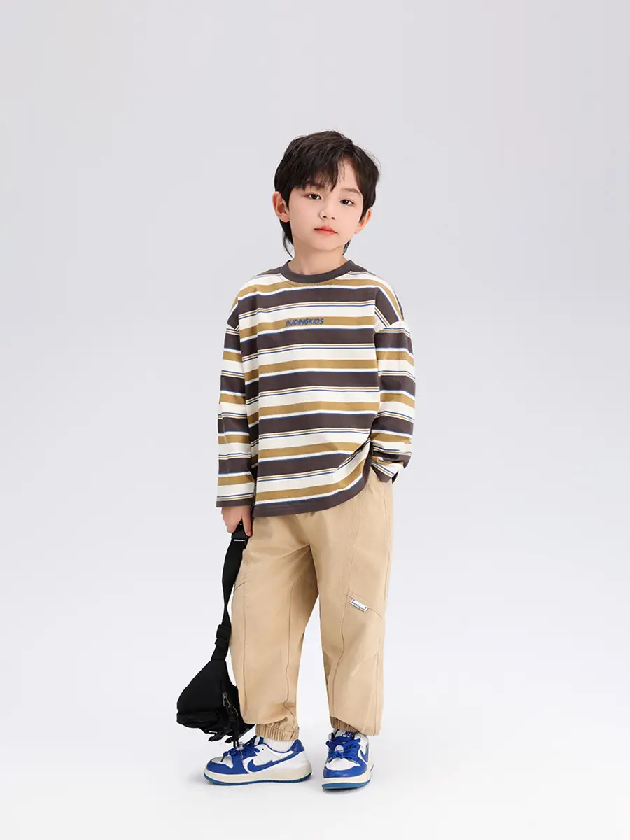 Boys Striped Long Sleeve T-Shirt T-Shirt 2024 Spring - Image 5