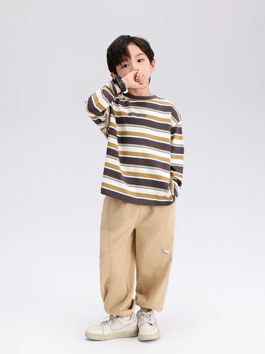 Boys Striped Long Sleeve T-Shirt T-Shirt 2024 Spring - Image 6