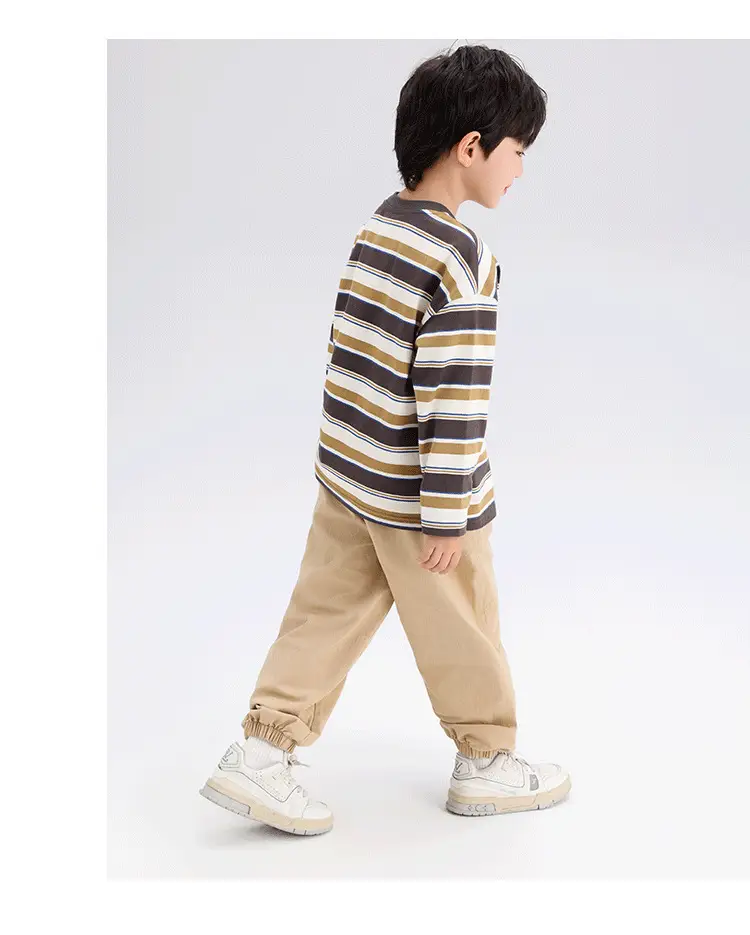 Boys Striped Long Sleeve T-Shirt T-Shirt 2024 Spring — feature 14