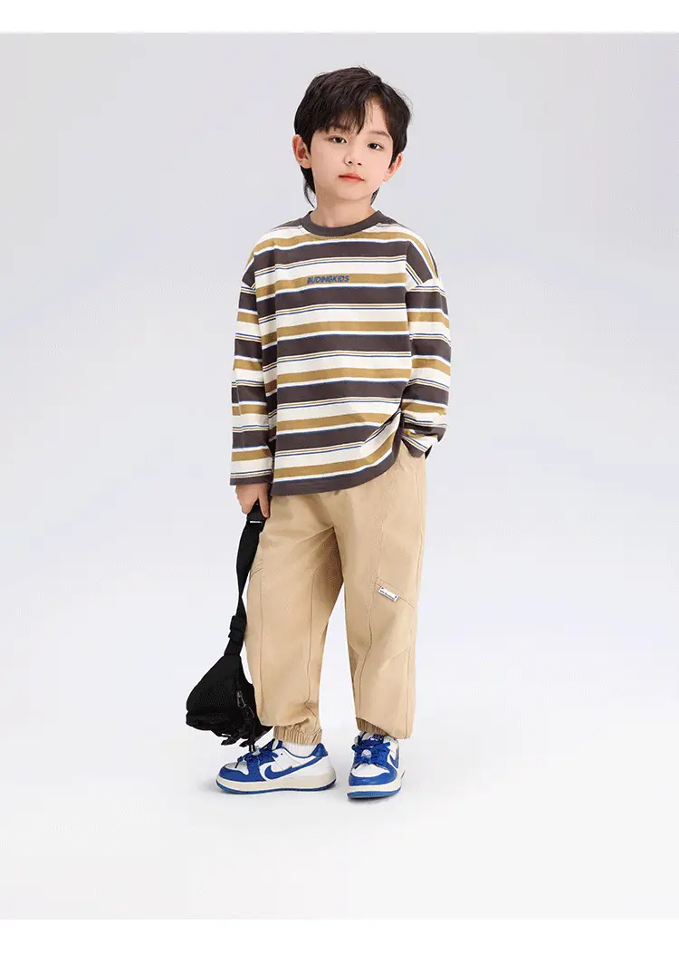 Boys Striped Long Sleeve T-Shirt T-Shirt 2024 Spring — feature 15