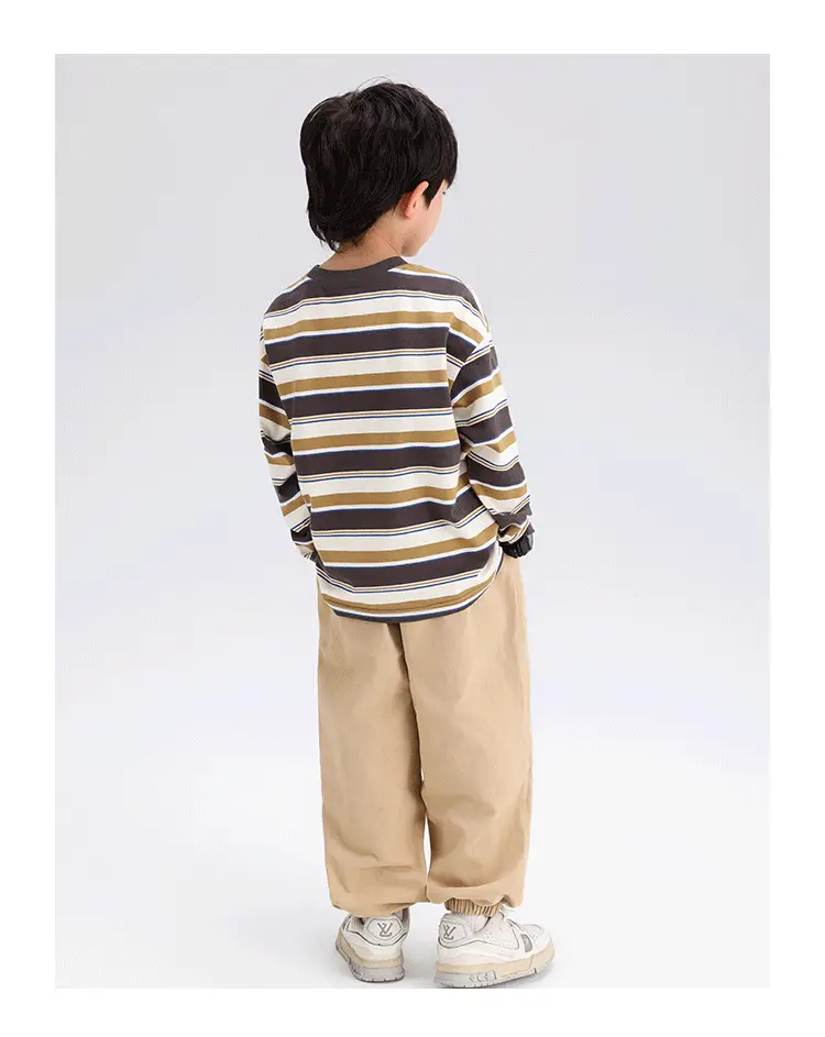 Boys Striped Long Sleeve T-Shirt T-Shirt 2024 Spring — feature 17