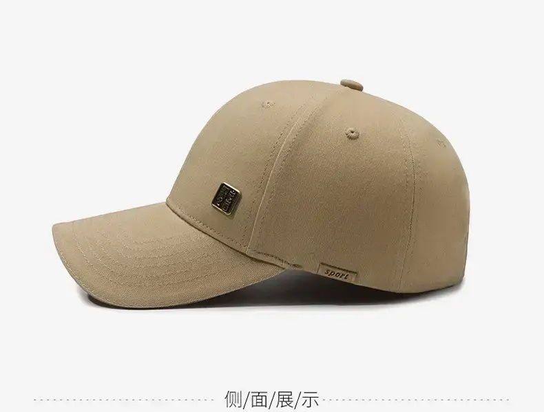 Men's Grey Peaked Baseball Cap with Large Brim — feature 13