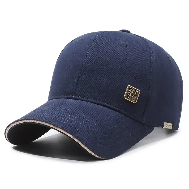 Men's Grey Peaked Baseball Cap with Large Brim - Image 2