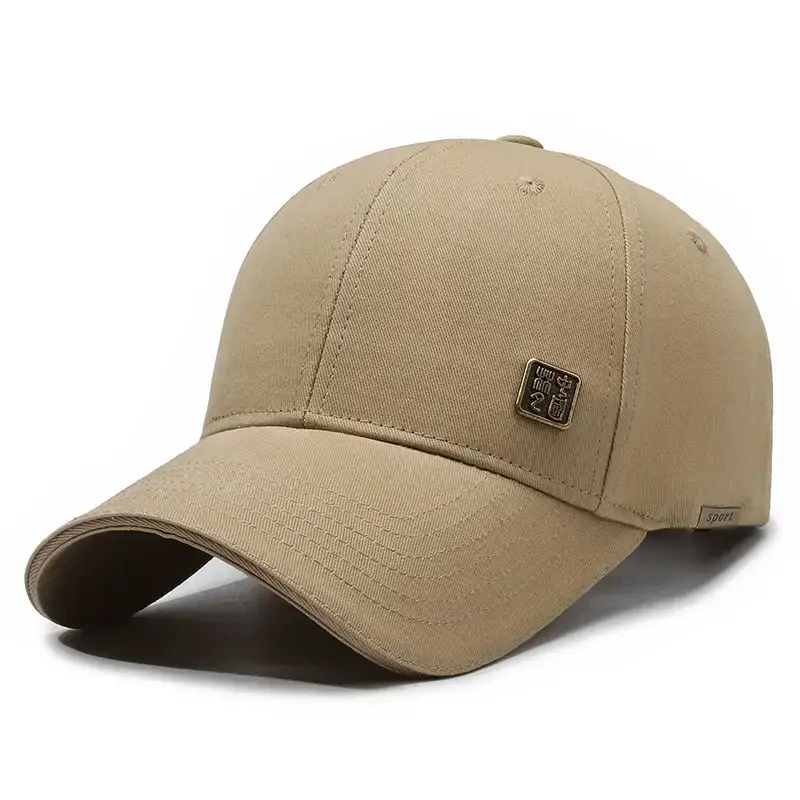 Men's Grey Peaked Baseball Cap with Large Brim - Image 4