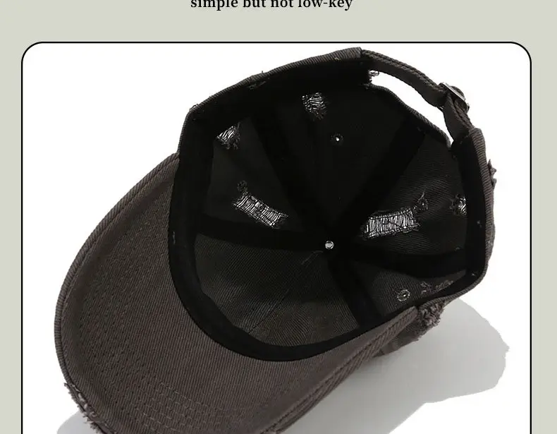 Women's Beige Ripped Embroidered Baseball Cap — feature 13