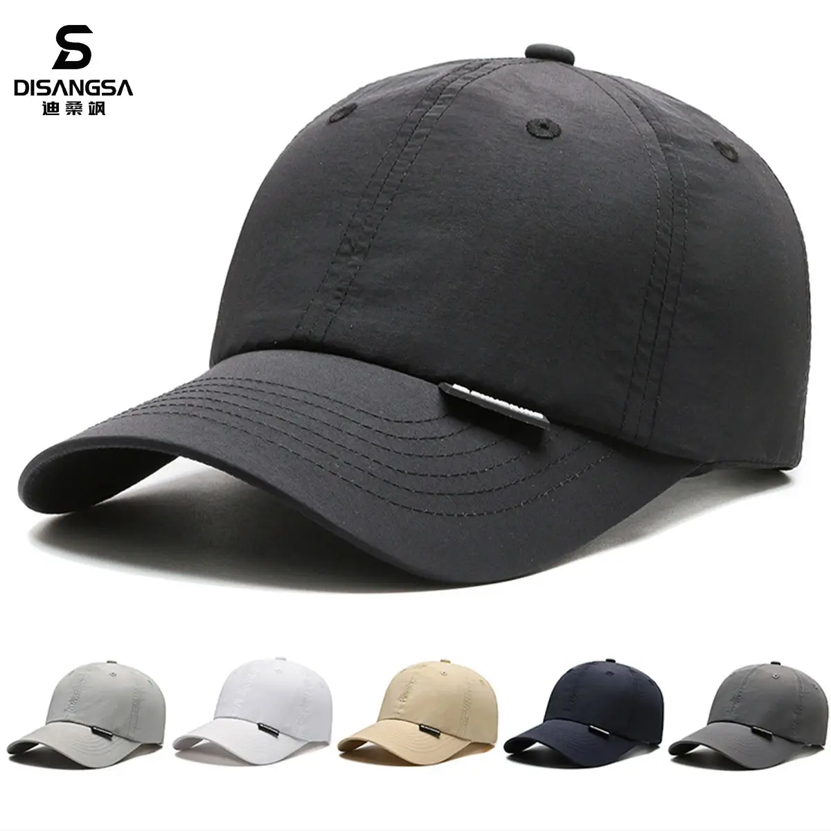 Men's Light Gray Adjustable Cap Summer Outdoor Use - Image 7