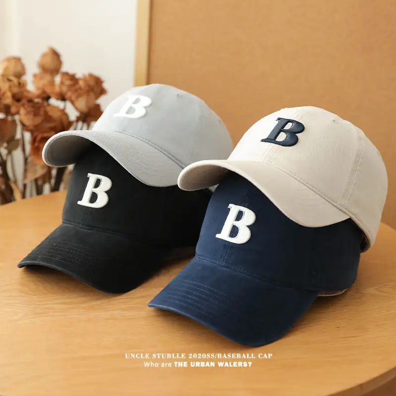 Men's Beige Embroidered Baseball Cap with Adjustable Strap - Image 10