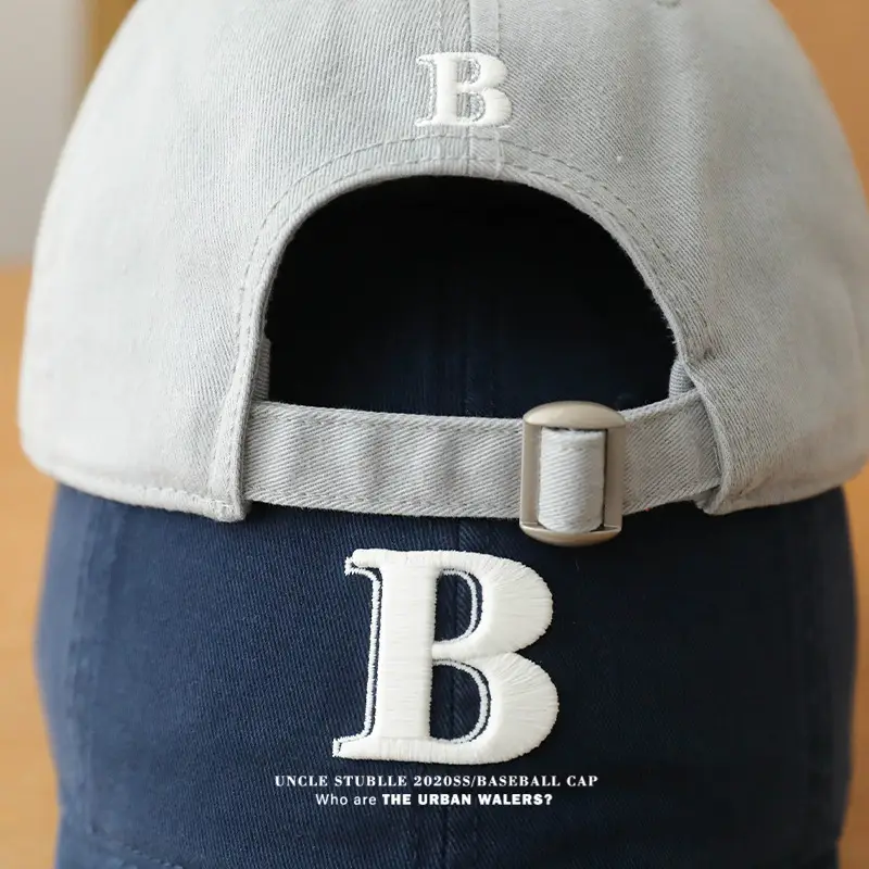 Men's Beige Embroidered Baseball Cap with Adjustable Strap - Image 11