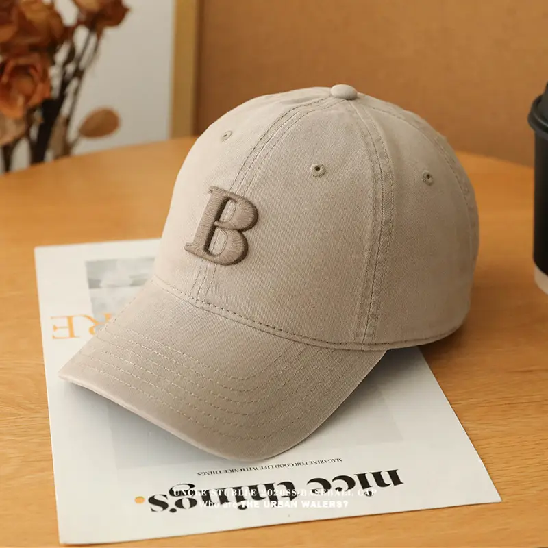 Men's Beige Embroidered Baseball Cap with Adjustable Strap — feature 11