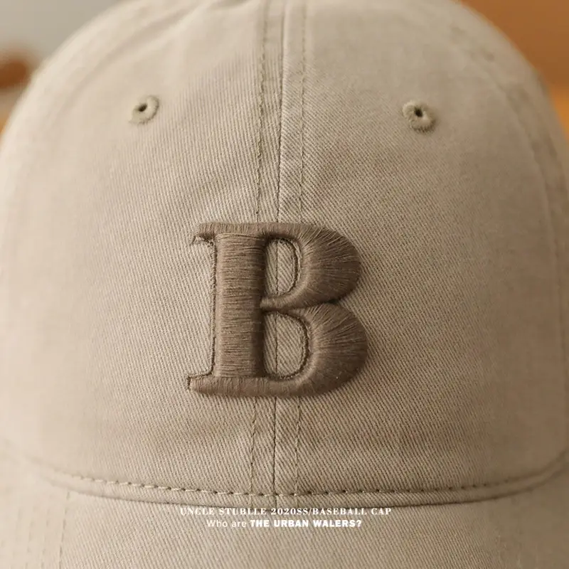 Men's Beige Embroidered Baseball Cap with Adjustable Strap — feature 12