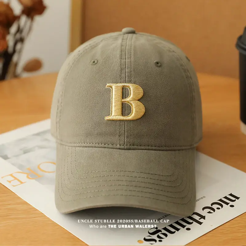 Men's Beige Embroidered Baseball Cap with Adjustable Strap — feature 13