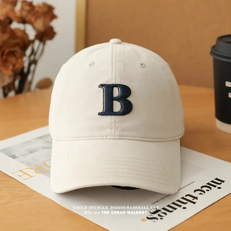 Men's Beige Embroidered Baseball Cap with Adjustable Strap — feature 4