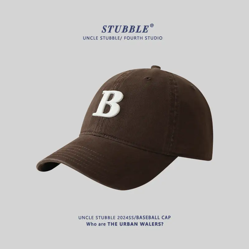 Men's Beige Embroidered Baseball Cap with Adjustable Strap - Image 5